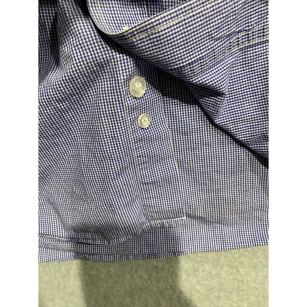 Roper Button Down Shirt Mens XL Small Blue & White Gingham Cowboy Western Casual - Picture 9 of 10